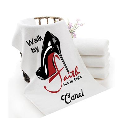 Personalized luxury towels with custom name and faith-filled scripture verse
