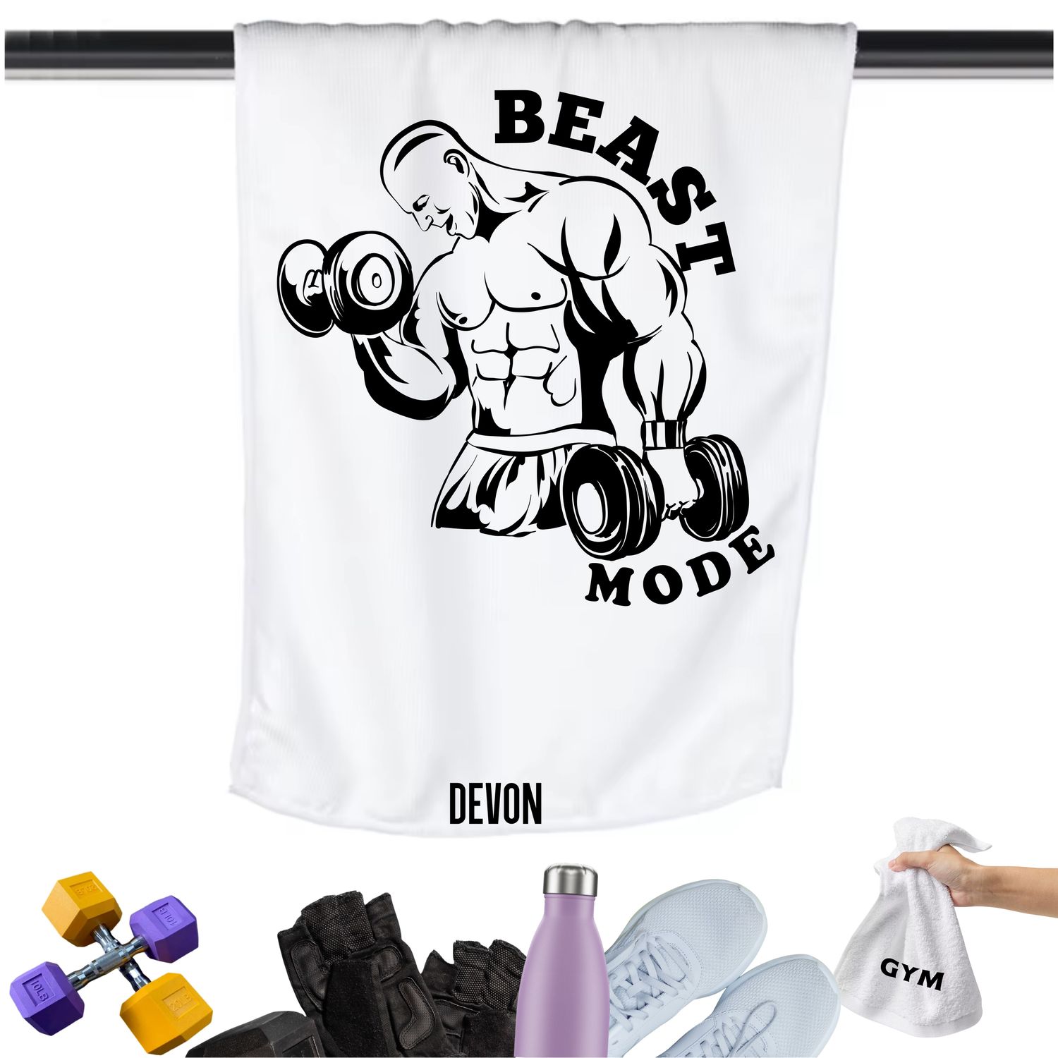 Add a personal touch to your workout gear-a motivational quote to keep the energy high during every session.