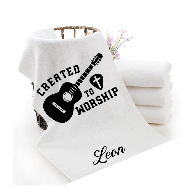 Personalized luxury towels with custom name and faith-filled scripture verse