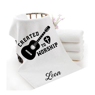 Personalized luxury towels with custom name and faith-filled scripture verse