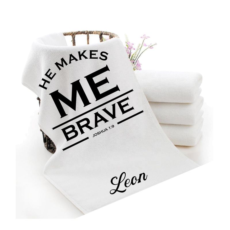 Personalized luxury towels with custom name and faith-filled scripture verse
