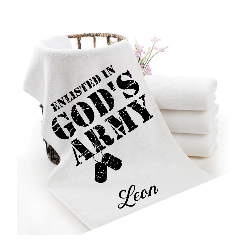 Personalized luxury towels with custom name and faith-filled scripture verse