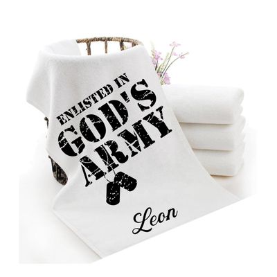 Personalized luxury towels with custom name and faith-filled scripture verse