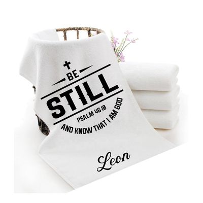 Personalized Towels with Custom Name and Bible verse | Monogram Towels with Scripture Verse Personalized luxury towels with custom name and faith-filled scripture verse