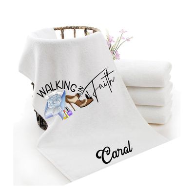 Personalized Towels with Custom Name and Bible verse | Monogram Towels with Scripture Verse Personalized luxury towels with custom name and faith-filled scripture verse