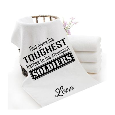 Personalized Towels with Custom Name and Bible verse | Monogram Towels with Scripture Verse Personalized luxury towels with custom name and faith-filled scripture verse