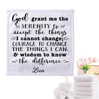 Personalized luxury towels with custom name and faith-filled scripture verse