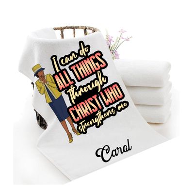 Personalized Towels with Custom Name and Bible verse | Monogram Towels with Scripture Verse Personalized luxury towels with custom name and faith-filled scripture verse