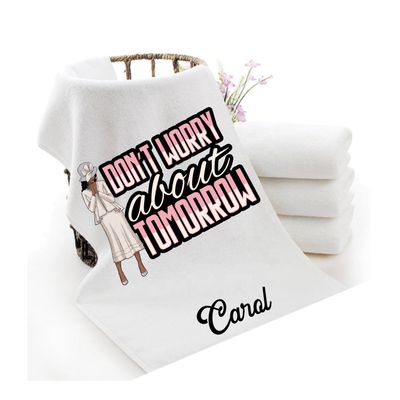 Personalized luxury towels with custom name and faith-filled scripture verse