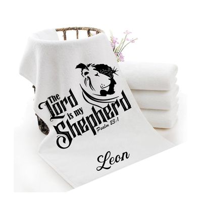 Personalized Towels with Custom Name and Bible verse | Monogram Towels with Scripture Verse Personalized luxury towels with custom name and faith-filled scripture verse
