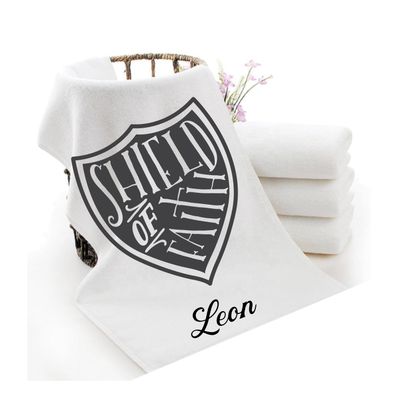 Personalized luxury towels with custom name and faith-filled scripture verse