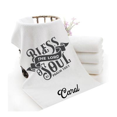 Personalized Towels with Custom Name and Bible verse | Monogram Towels with Scripture Verse