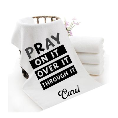 Personalized Towels with Custom Name and Bible verse | Monogram Towels with Scripture Verse Personalized luxury towels with custom name and faith-filled scripture verse