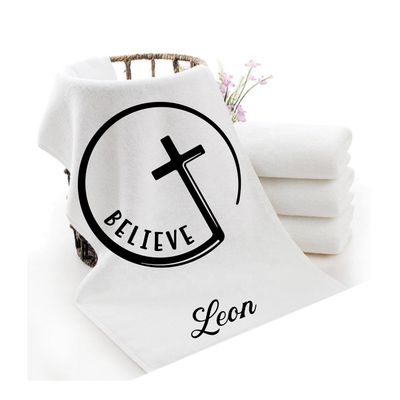 Personalized Towels with Custom Name and Bible verse | Monogram Towels with Scripture Verse Personalized luxury towels with custom name and faith-filled scripture verse