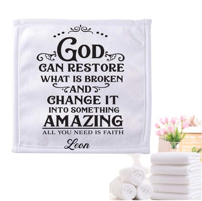 Personalized Towels with Custom Name and Bible verse | Monogram Towels with Scripture Verse