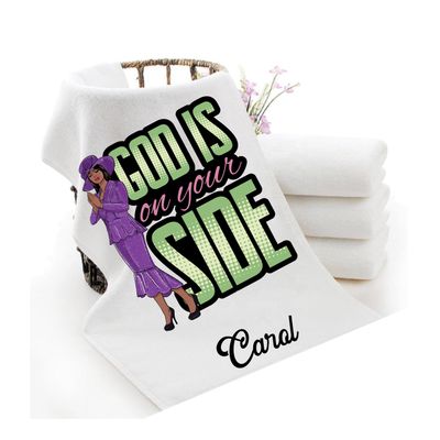 Personalized Towels with Custom Name and Bible verse | Monogram Towels with Scripture Verse Personalized luxury towels with custom name and faith-filled scripture verse