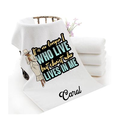 Personalized Towels with Custom Name and Bible verse | Monogram Towels with Scripture Verse Personalized luxury towels with custom name and faith-filled scripture verse