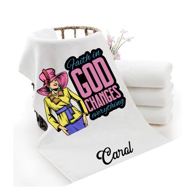 Personalized Towels with Custom Name and Bible verse | Monogram Towels with Scripture Verse Personalized luxury towels with custom name and faith-filled scripture verse