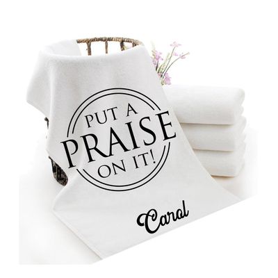Personalized Towels with Custom Name and Bible verse | Monogram Towels with Scripture Verse Personalized luxury towels with custom name and faith-filled scripture verse