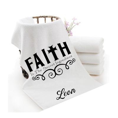 Personalized Towels with Custom Name and Bible verse | Monogram Towels with Scripture Verse Personalized luxury towels with custom name and faith-filled scripture verse