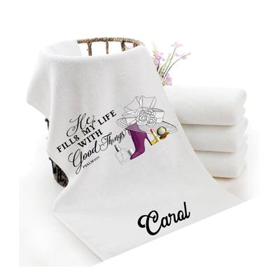 Personalized Towels with Custom Name and Bible verse | Monogram Towels with Scripture Verse