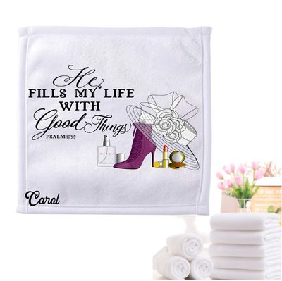 Personalized Towels with Custom Name and Bible verse | Monogram Towels with Scripture Verse Personalized luxury towels with custom name and faith-filled scripture verse