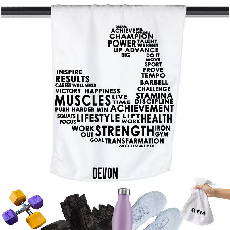 Add a personal touch to your workout gear-a motivational quote to keep the energy high during every session.