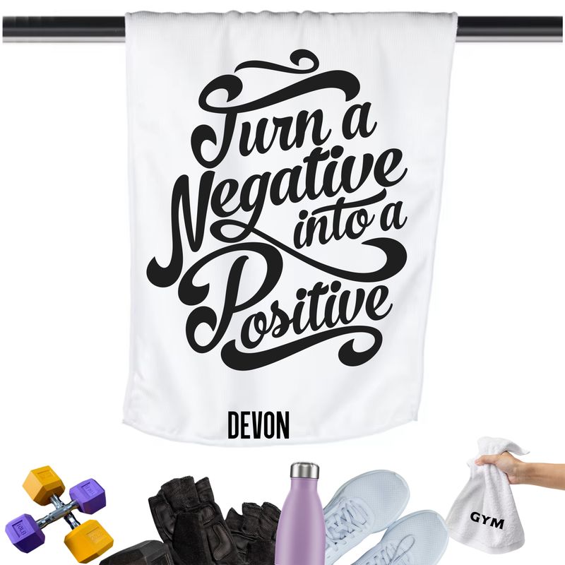 Gym Towels with Inspirational Quotes &amp; Your Name | Custom Fitness Towels