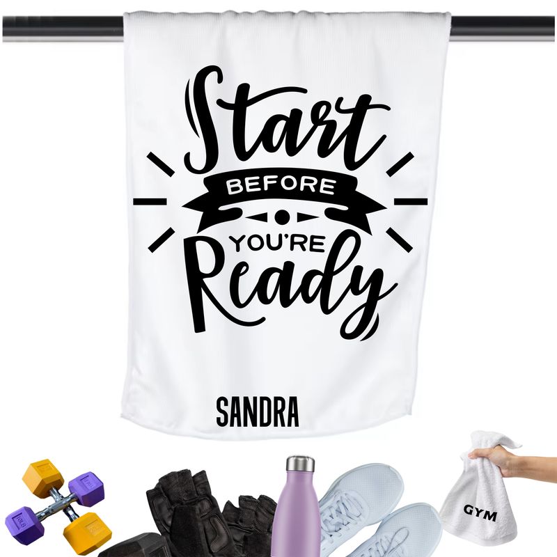 Gym Towels with Inspirational Quotes & Your Name | Custom Fitness Towels Add a personal touch to your workout gear-a motivational quote to keep the energy high during every session.