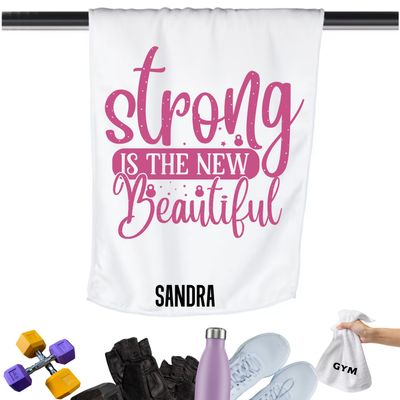 Gym Towels with Inspirational Quotes & Your Name | Custom Fitness Towels Add a personal touch to your workout gear-a motivational quote to keep the energy high during every session.