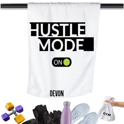 Gym Towels with Inspirational Quotes & Your Name | Custom Fitness Towels Add a personal touch to your workout gear-a motivational quote to keep the energy high during every session.