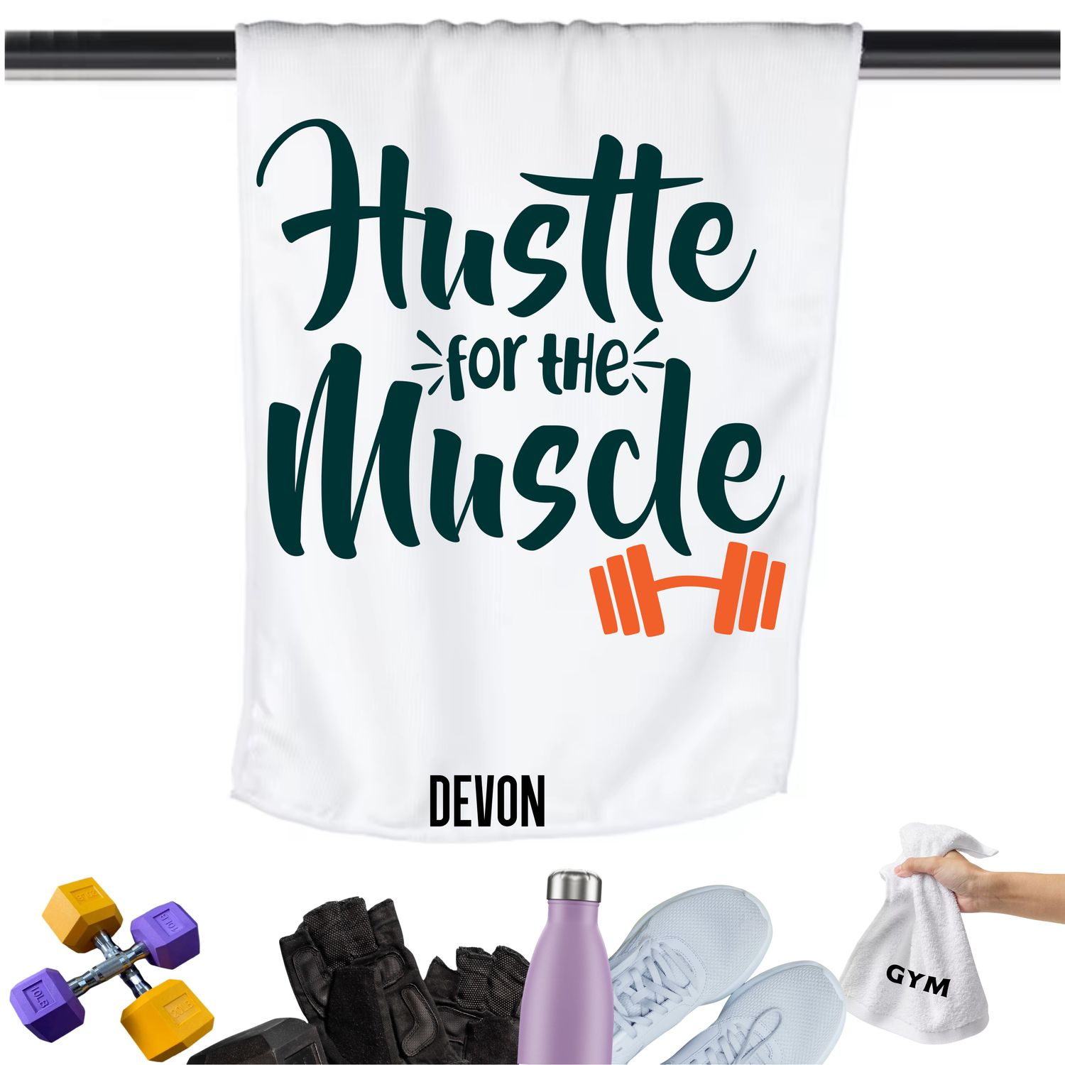 Add a personal touch to your workout gear-a motivational quote to keep the energy high during every session.