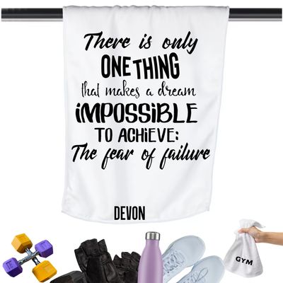 Add a personal touch to your workout gear-a motivational quote to keep the energy high during every session.