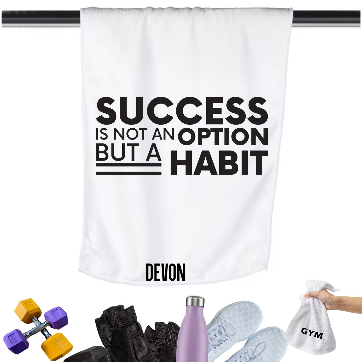 Add a personal touch to your workout gear-a motivational quote to keep the energy high during every session.