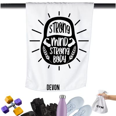 Gym Towels with Inspirational Quotes & Your Name | Custom Fitness Towels Add a personal touch to your workout gear-a motivational quote to keep the energy high during every session.