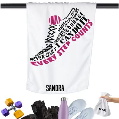 Add a personal touch to your workout gear-a motivational quote to keep the energy high during every session.