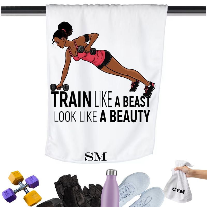 Gym Towels with Inspirational Quotes & Your Name | Custom Fitness Towels Add a personal touch to your workout gear-a motivational quote to keep the energy high during every session.