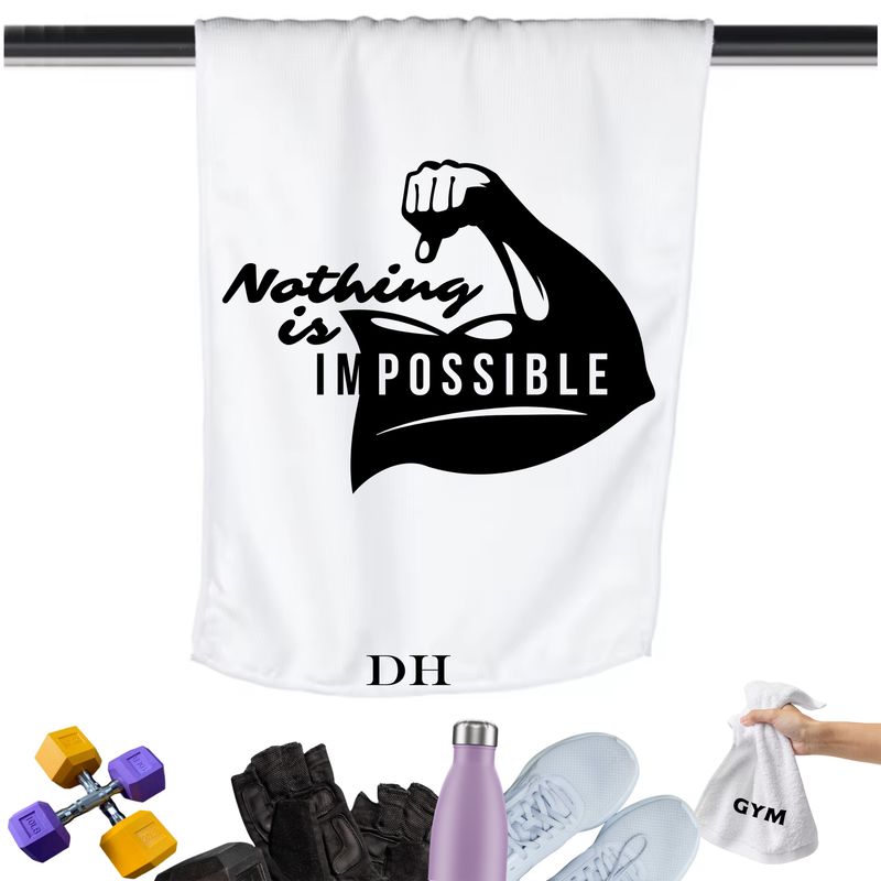 Gym Towels with Inspirational Quotes & Your Name | Custom Fitness Towels Add a personal touch to your workout gear-a motivational quote to keep the energy high during every session.