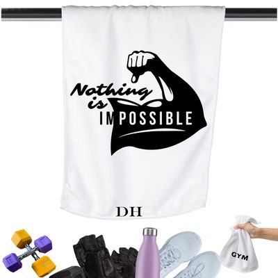 Gym Towels with Inspirational Quotes & Your Name | Custom Fitness Towels Add a personal touch to your workout gear-a motivational quote to keep the energy high during every session.