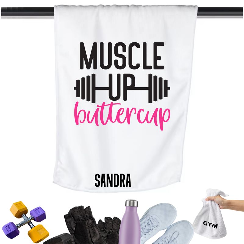 Gym Towels with Inspirational Quotes & Your Name | Custom Fitness Towels Add a personal touch to your workout gear-a motivational quote to keep the energy high during every session.