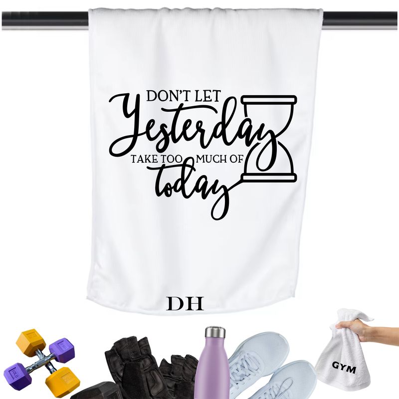 Gym Towels with Inspirational Quotes & Your Name | Custom Fitness Towels Add a personal touch to your workout gear-a motivational quote to keep the energy high during every session.