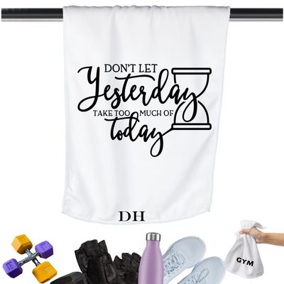 Gym Towels with Inspirational Quotes & Your Name | Custom Fitness Towels Add a personal touch to your workout gear-a motivational quote to keep the energy high during every session.