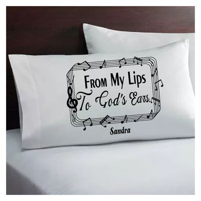 Faith-based pillowcase gift with name and scripture for restful sleep
