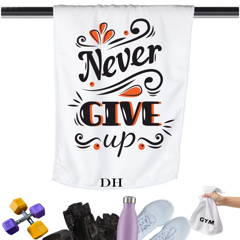 Gym Towels with Inspirational Quotes & Your Name | Custom Fitness Towels Add a personal touch to your workout gear-a motivational quote to keep the energy high during every session.