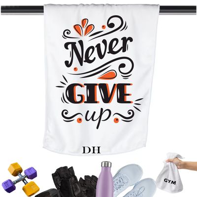 Gym Towels with Inspirational Quotes & Your Name | Custom Fitness Towels Add a personal touch to your workout gear-a motivational quote to keep the energy high during every session.