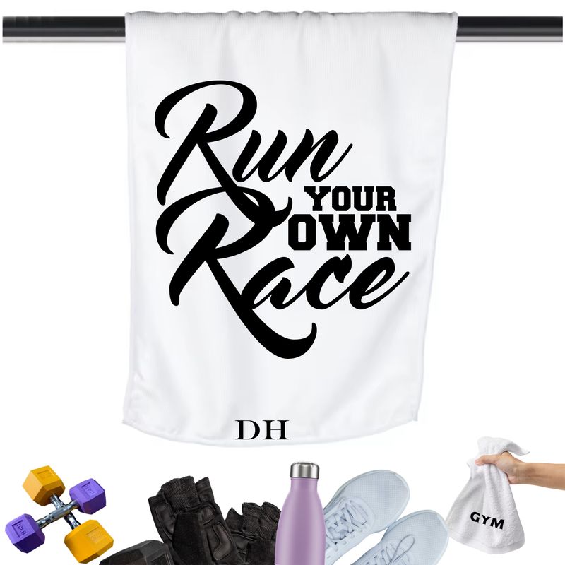 Gym Towels with Inspirational Quotes & Your Name | Custom Fitness Towels Add a personal touch to your workout gear-a motivational quote to keep the energy high during every session.