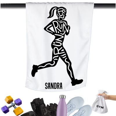 Gym Towels with Inspirational Quotes & Your Name | Custom Fitness Towels Add a personal touch to your workout gear-a motivational quote to keep the energy high during every session.