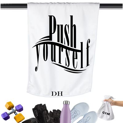 Gym Towels with Inspirational Quotes & Your Name | Custom Fitness Towels Add a personal touch to your workout gear-a motivational quote to keep the energy high during every session.