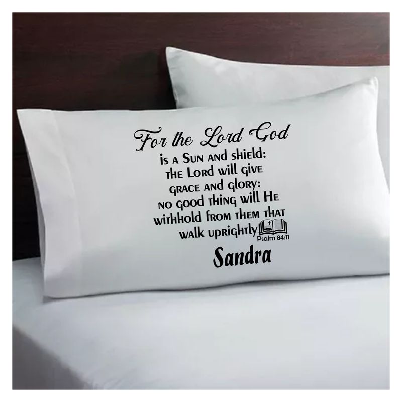 Faith-inspired pillowcase with comforting quotes and soft cotton blend fabric