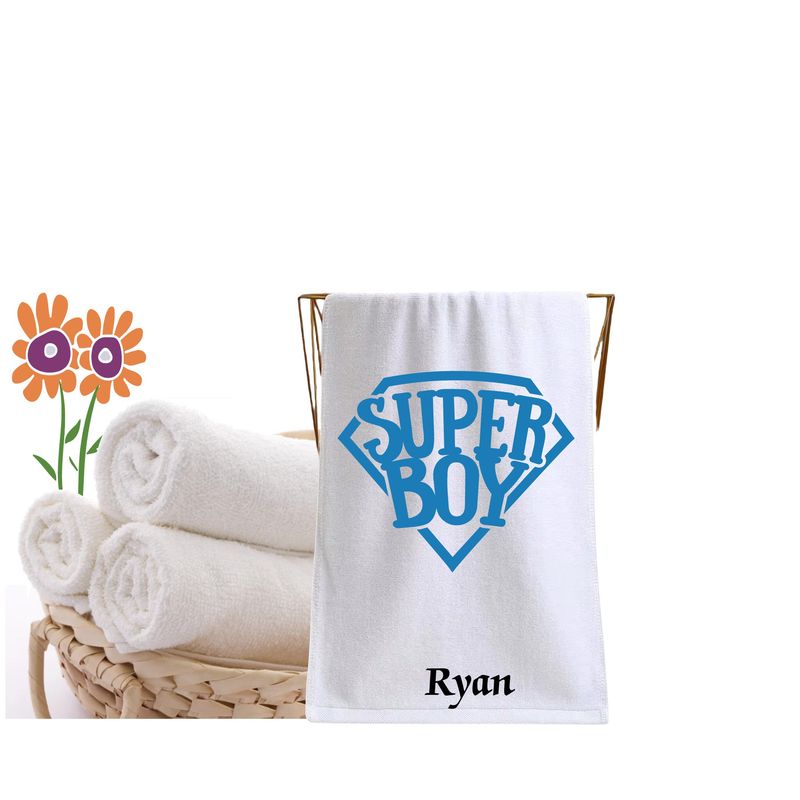 Personalized Bath Towels for Kids with Uplifting Words | Kids Towels with Custom Name